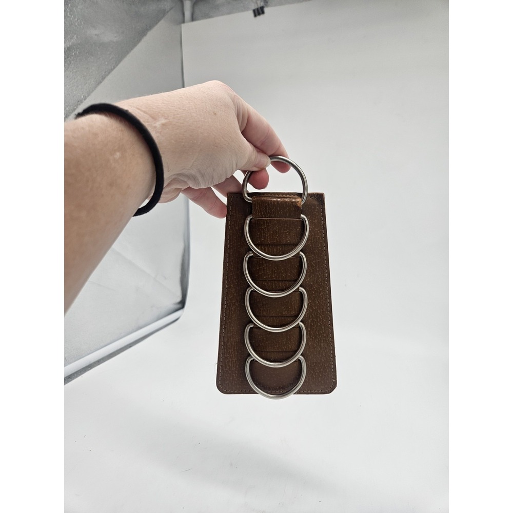 Vintage Leather And Metal Tie Storage Hanger
